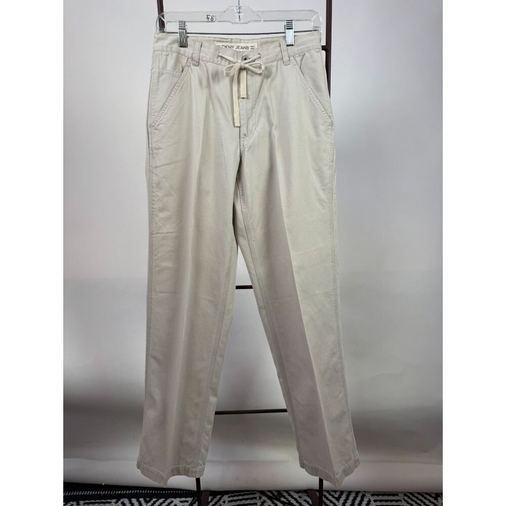 DKNY Jeans Beige Cotton Drawstring Pants Small